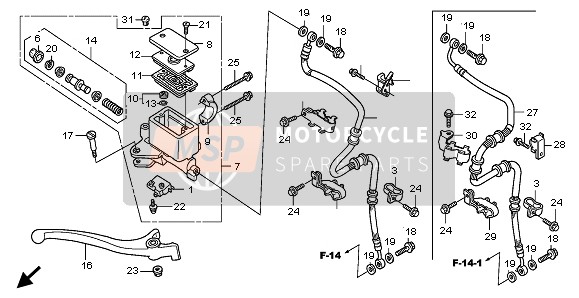 Honda FES150A 2007 FR. BRAKE MASTER CYLINDER for a 2007 Honda FES150A